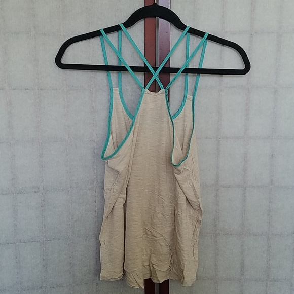 Anthropologie Cream and seafoam green tank top. S. - Picture 2 of 3